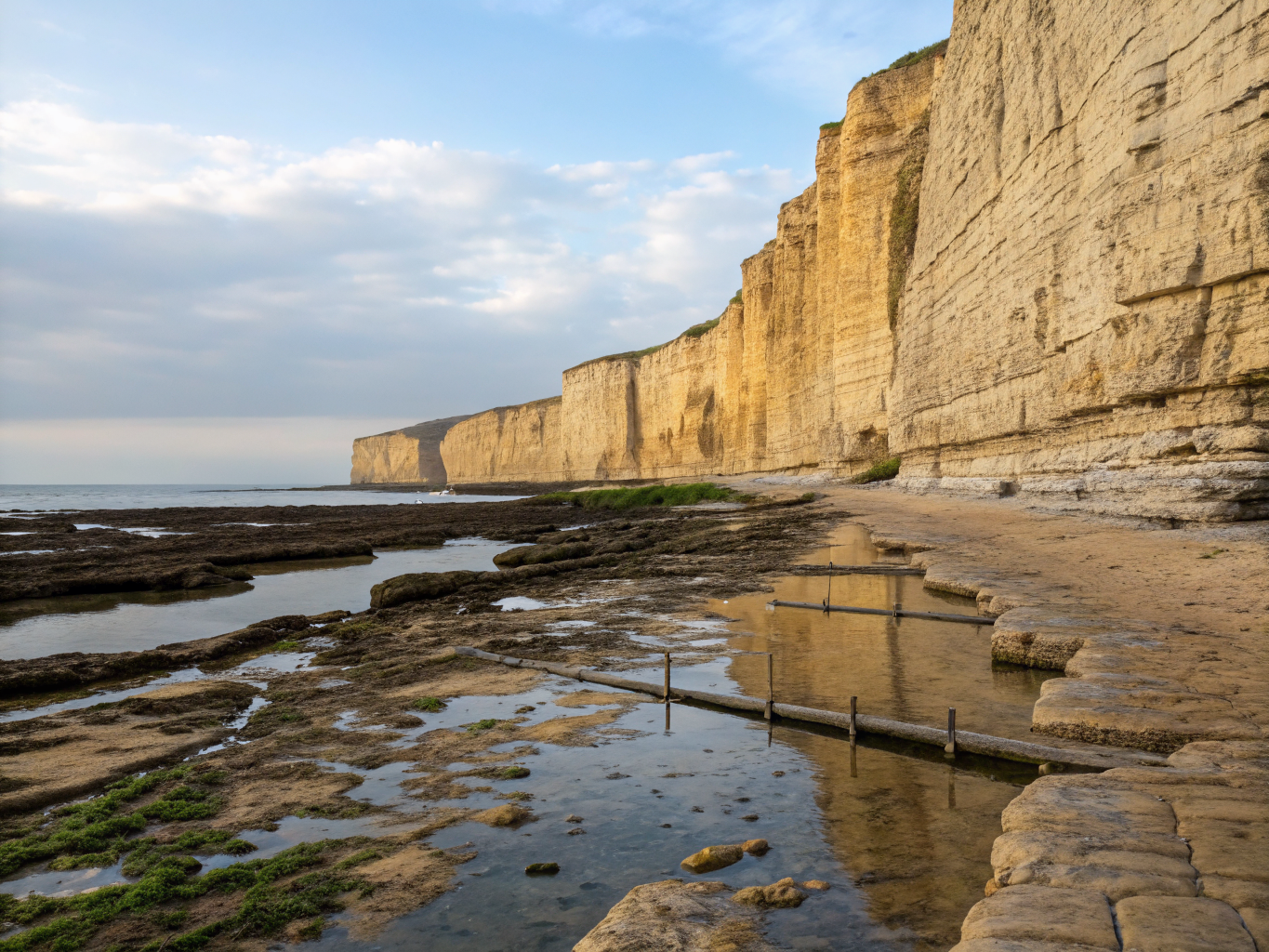 Soft coastal light on stone texture